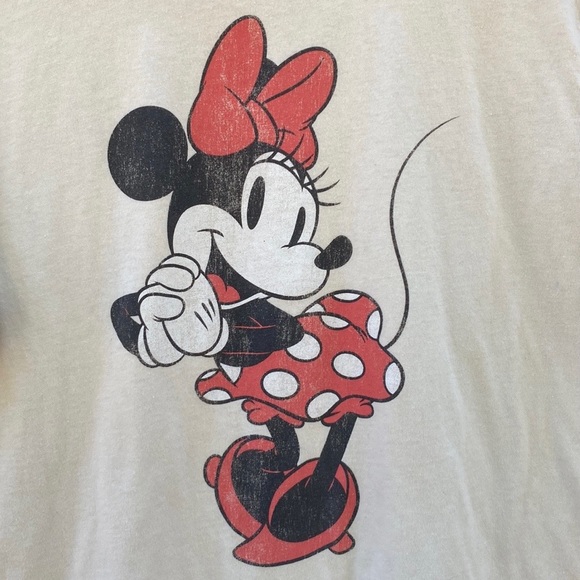 Unbranded Womens medium short sleeve Minnie Mouse graphic cream & brown tee👇🏼 - Picture 4 of 5
